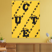 Moderne elegante gele zwarte vormgeving schattige  canvas afdruk (Insitu (Woonkamer))