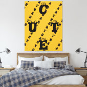 Moderne elegante gele zwarte vormgeving schattige  canvas afdruk (Insitu (Slaapkamer))