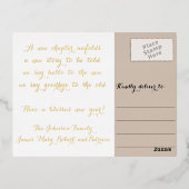 Moderne, elegante, gelukkige Faux Gold Custom DIY Folie Uitnodiging Briefkaart (Achterkant)