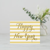 Moderne, elegante, gelukkige Faux Gold Custom DIY Folie Uitnodiging Briefkaart (Staand Voorkant)