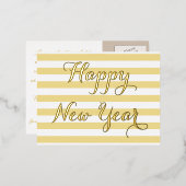 Moderne, elegante, gelukkige Faux Gold Custom DIY Folie Uitnodiging Briefkaart (Voorkant / Achterkant)