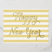 Moderne, elegante, gelukkige Faux Gold Custom DIY Folie Uitnodiging Briefkaart (Voorkant)