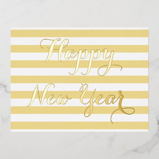 Moderne, elegante, gelukkige Faux Gold Custom DIY Folie Uitnodiging Briefkaart (Voorkant)