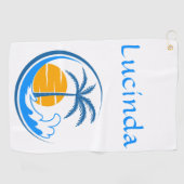 Moderne Elegante Gemerkte Trendy Palmboom  Golfhanddoek (Horizontaal)