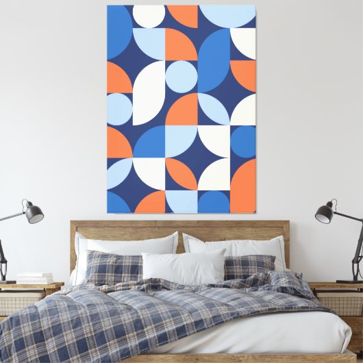 Moderne elegante geometrische Abstracte minimalist Canvas Afdruk (Insitu (Slaapkamer))