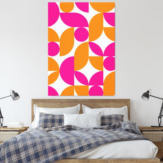 Moderne elegante geometrische Abstracte minimalist Canvas Afdruk (Insitu (Slaapkamer))