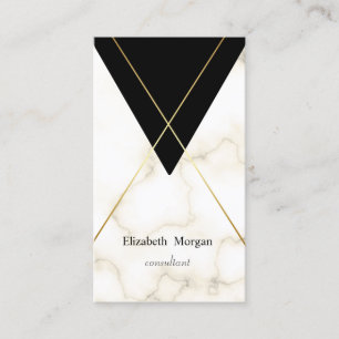 Moderne Elegante Geometrische Marmer Gouden Strepe Visitekaartje
