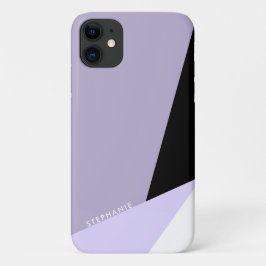 Moderne elegante geometrische violet zwart-wit  Case-Mate iPhone case