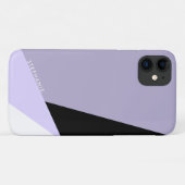Moderne elegante geometrische violet zwart-wit Case-Mate iPhone case (Achterkant (horizontaal))