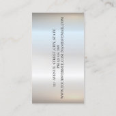 Moderne elegante geometrische zilver, schaar visitekaartje (Achterkant)