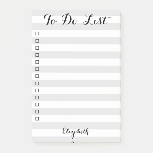 Moderne elegante gepersonaliseerde checklist om te post-it® notes (Voorkant)