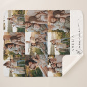 Moderne elegante gepersonaliseerde fotofamilie sherpa deken (Voorkant (horizontaal))