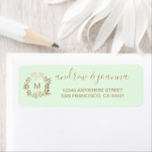 Moderne Elegante Gepersonaliseerde Gouden Monogram Etiket (Insitu)
