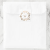 Moderne Elegante Gepersonaliseerde Gouden Monogram Vierkante Sticker (Tas)