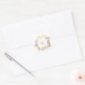Moderne Elegante Gepersonaliseerde Gouden Monogram Vierkante Sticker (Envelop)