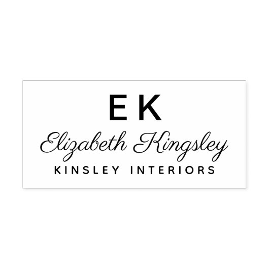 Moderne Elegante Gepersonaliseerde Naam en Bedrijf Zelfinktende Stempel (Design)