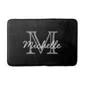 Moderne Elegante Gepersonaliseerde Naam Monogramme Badmat (Voorkant)