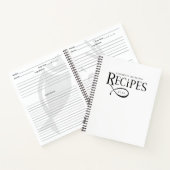 Moderne Elegante Gepersonaliseerde Recepten Zwart  Notitieboek (Binnen)