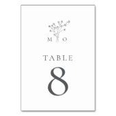 Moderne elegante gepersonaliseerde trouwtafel numm kaart (Voorkant)