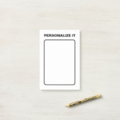 Moderne elegante gepersonaliseerde veelzijdige post-it® notes (Op bureau)