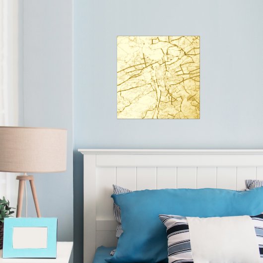 Moderne elegante geschenkkaart van Praag, Tsjechië Folie Afdrukken (Insitu (Slaapkamer))