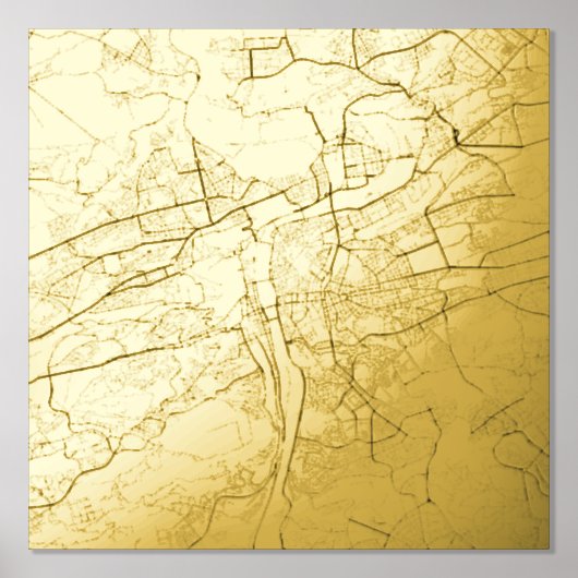 Moderne elegante geschenkkaart van Praag, Tsjechië Folie Afdrukken (Voorkant)