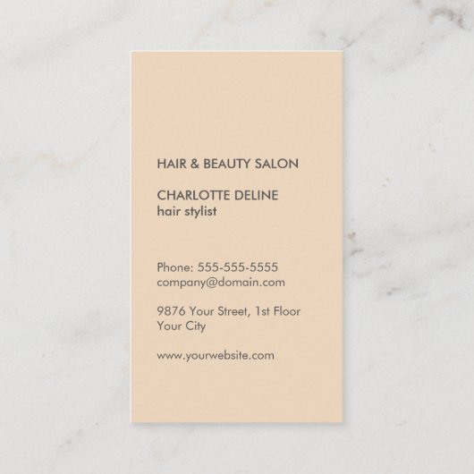 Moderne, elegante getextureerde huid schaar haarli visitekaartje (Achterkant)