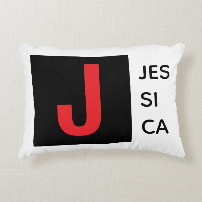 Moderne Elegante Gewone Professionele Monogram Accent Kussen (Voorkant)
