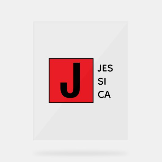 Moderne Elegante Gewone Professionele Monogram Acryl Bord (Voorkant)