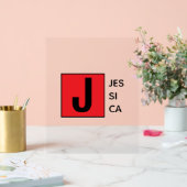 Moderne Elegante Gewone Professionele Monogram Acryl Bord (Huwelijk)
