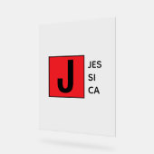 Moderne Elegante Gewone Professionele Monogram Acryl Bord (Hoek)