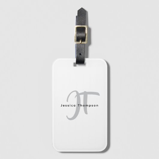 Moderne Elegante Gewone Professionele Monogram Bagagelabel (Voorkant (verticaal))