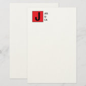 Moderne Elegante Gewone Professionele Monogram Briefpapier (Voorkant / Achterkant)