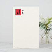 Moderne Elegante Gewone Professionele Monogram Briefpapier (Staand voorkant)