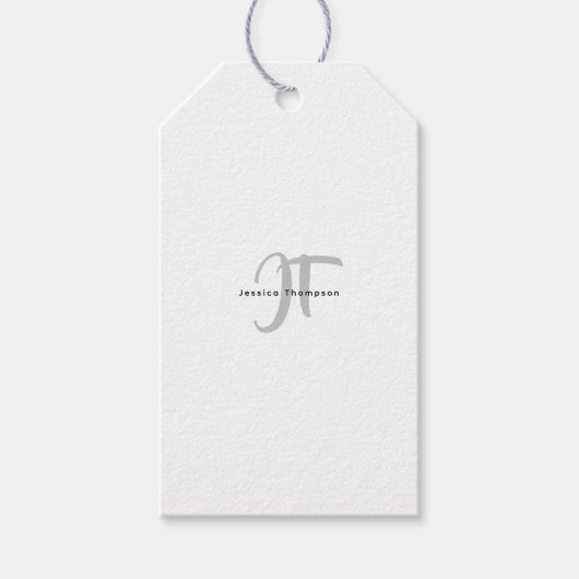 Moderne Elegante Gewone Professionele Monogram Cadeaulabel (Voorkant)