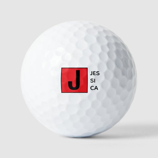 Moderne Elegante Gewone Professionele Monogram Golfballen (Voorkant)