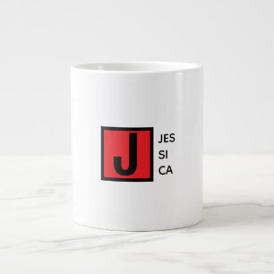 Moderne Elegante Gewone Professionele Monogram Grote Koffiekop