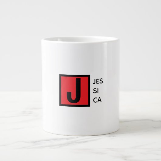 Moderne Elegante Gewone Professionele Monogram Grote Koffiekop (Voorkant)