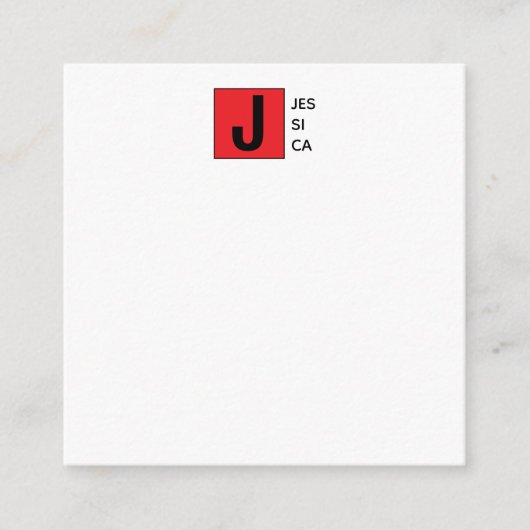 Moderne Elegante Gewone Professionele Monogram Informatiekaartje (Voorkant)