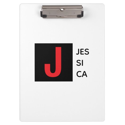 Moderne Elegante Gewone Professionele Monogram Klembord (Voorkant)