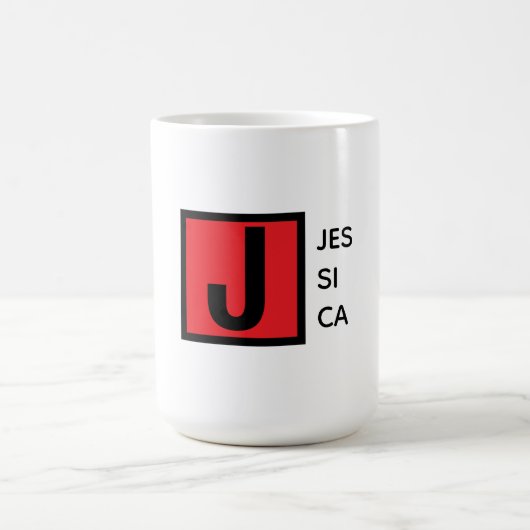 Moderne Elegante Gewone Professionele Monogram Koffiemok (Center)