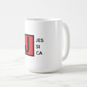 Moderne Elegante Gewone Professionele Monogram Koffiemok (Voorkant rechts)