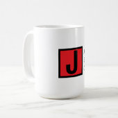 Moderne Elegante Gewone Professionele Monogram Koffiemok (Voorkant links)