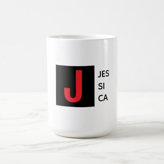 Moderne Elegante Gewone Professionele Monogram Koffiemok (Center)