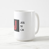 Moderne Elegante Gewone Professionele Monogram Koffiemok (Voorkant rechts)