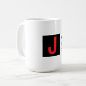 Moderne Elegante Gewone Professionele Monogram Koffiemok (Voorkant links)