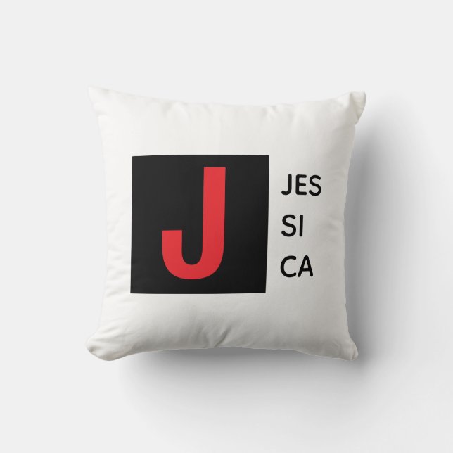 Moderne Elegante Gewone Professionele Monogram Kussen (Voorkant)