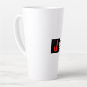 Moderne Elegante Gewone Professionele Monogram Latte Mok (Linkerhoek)