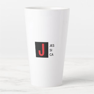 Moderne Elegante Gewone Professionele Monogram Latte Mok