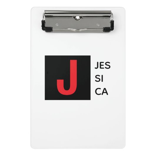 Moderne Elegante Gewone Professionele Monogram Mini Klembord (Voorkant)